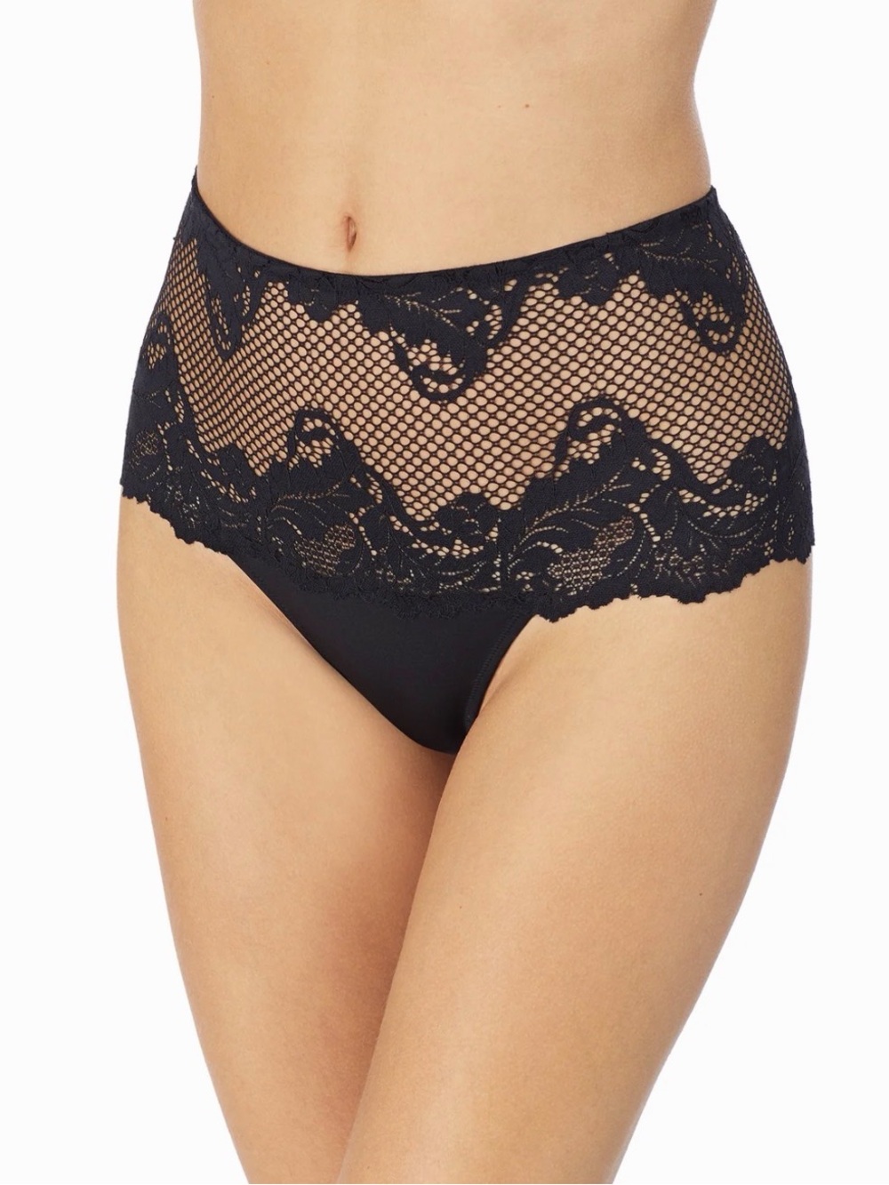 Le Mystere Black Lace Allure High Waist Thong. Size Small. NWT.🦋🦋